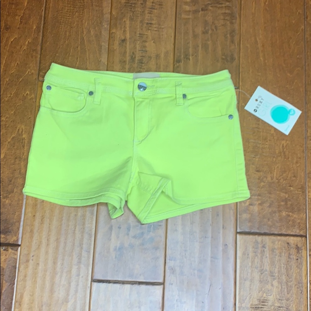 Neon Yellow Roxy Shorts